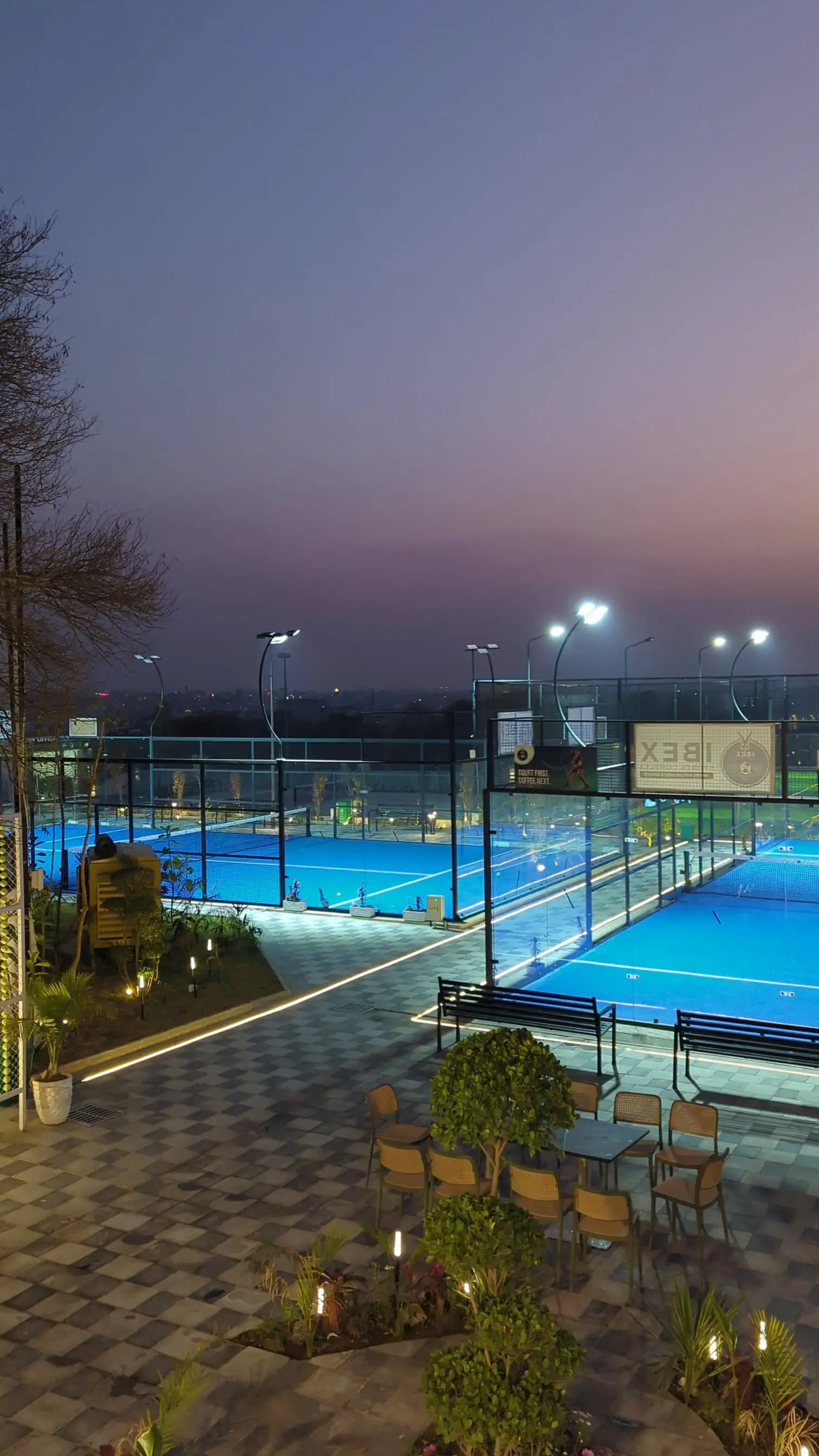 Paddle Courts at Dusk